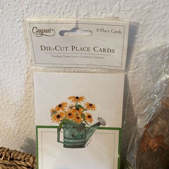 Pine Wood Place Setting Holders Caspari & Claudia Laub 1988 Die Cut Place Cards - Picture 4 of 16